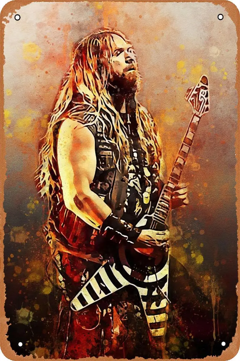 Zakk Wylde Poster Vintage Metal Tin Sign Retro Wall Art Decor Sign 8x12 inches