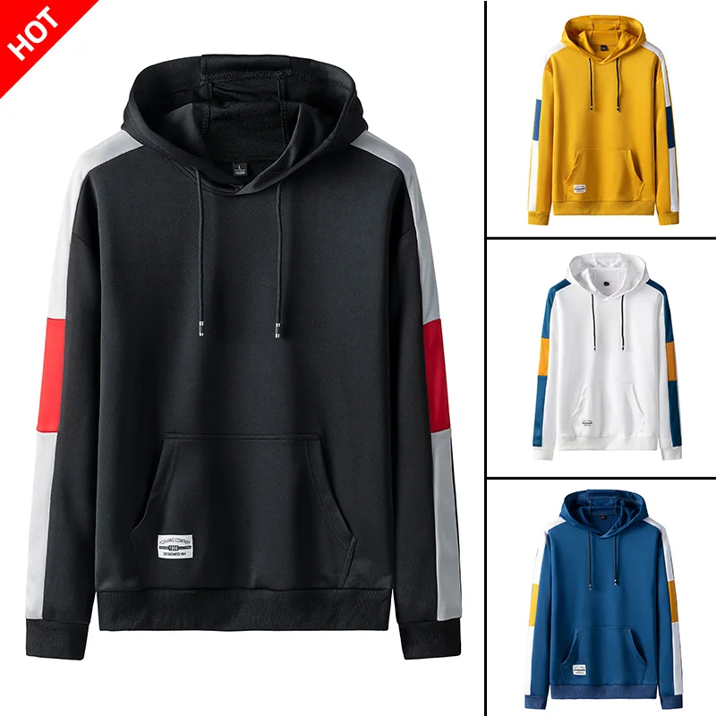 

Spring New Color Matching Hooded Sweaters Men's Tide Brands Hong Kong Styles Loose Hooded Student All-match Men's Jacket