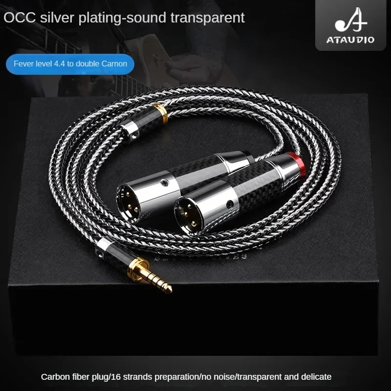 Fever Grade 4.4 RPM Dual Cannon Audio Cable H Single Crystal Copper Silver Plated 4.4 RPM Dual XLR Balancing Head one minute two