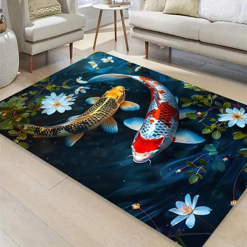 

1PC Fish Pattern Kitchen Rugs Non-Slip Home Door Mats Pop design Bathroom Rugs Bath Mat Carpet for Home Sink Laundry Decor