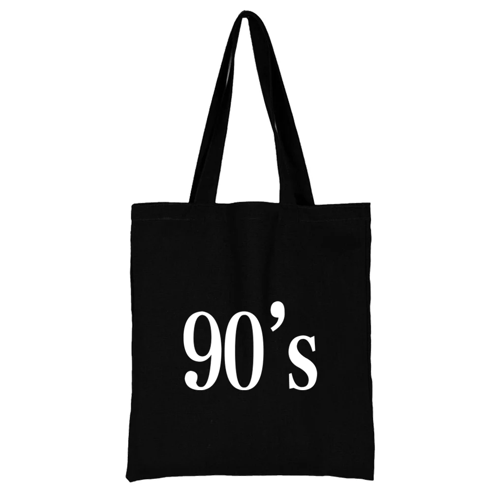 Shopping Bag Women Canvas  Shopper Shoulder Bag Eco Handbag 2022 Fashion Organizer Tote Bag Commute Grocery Bag Years Print