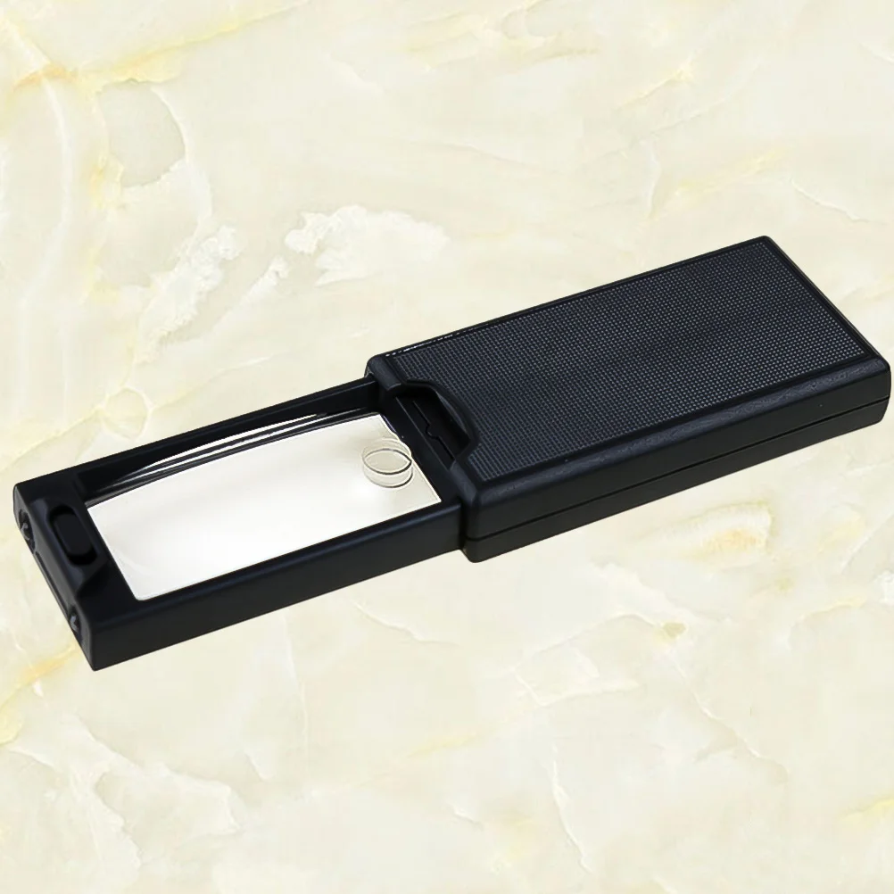 

1Pcs Pullout Type Portable LED Magnifier Handheld Loupe Lightweight Durable ABS Acrylic Reading Aid for Books Newspapers Elderly