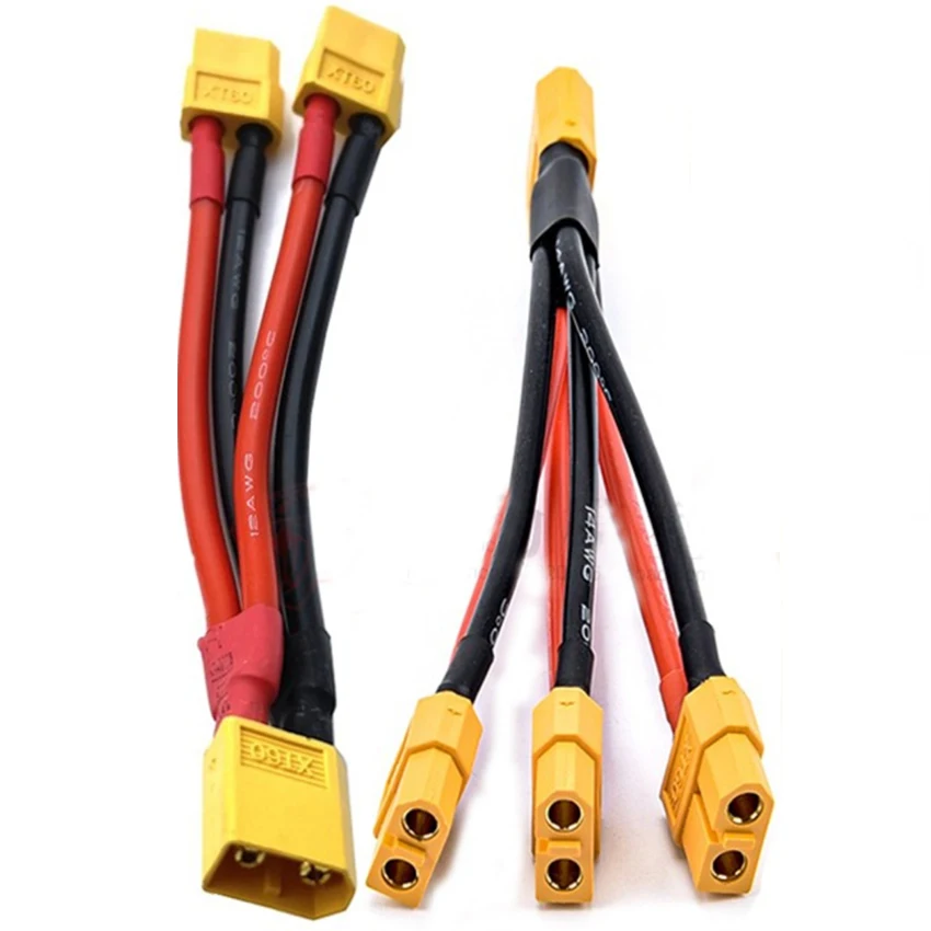 

XT60 plug parallel 12Awg high temperature resistant extra soft silicone wire aviation model T-plug connector