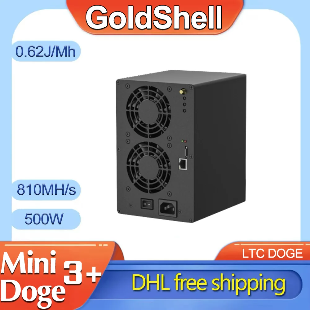 New Goldshell Mini DOGE III Plus 810MH 500W Litecoin Dogecoin Miner LTC Doge Miner Mini Doge 3 Plus Mining Machine with PSU