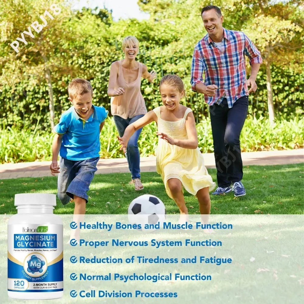 Magnesium Glycinate 1040mg Capsules Relax Muscle Enhance Bone Maintain Nervous System Function Reduce Fatigue High Absorpt 120Ct