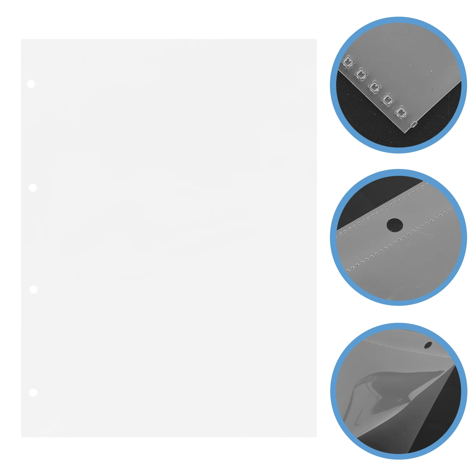 

10pcs Clear Binder Sleeves Waterproof Wear-Resistant Transparent Document Protectors Page Storage Folder Multi-Pocket