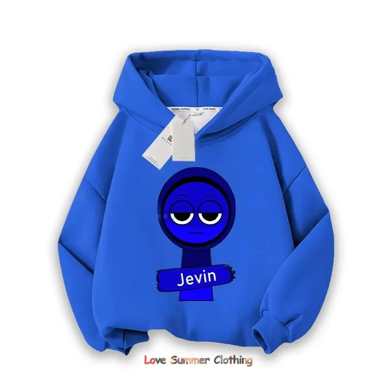Sprunki Dicker Kapuzenpullover für Kinder, Anime-Cartoon-Mode-Sweatshirt, für Jungen und Mädchen, Herbst-Winter, Hip-Hop-Kapuzenpullover, Kinderkleidung – Detail 3