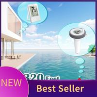Pool And Bath Water Thermometer White & Gray Wireless Floating Indoor And Outdoor Thermometer