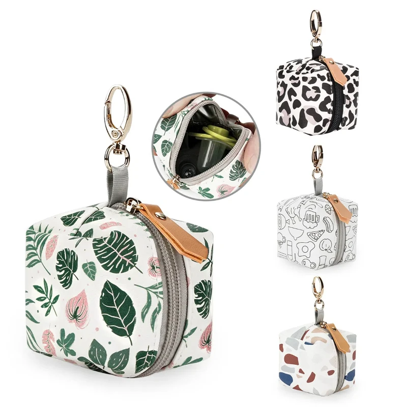 

Mommy Bag Waterproof Bag Pacifier Case Bag PU Safe and Secure Mother and Baby Pacifier Box When Going Out Pull Ring Can Be Hung