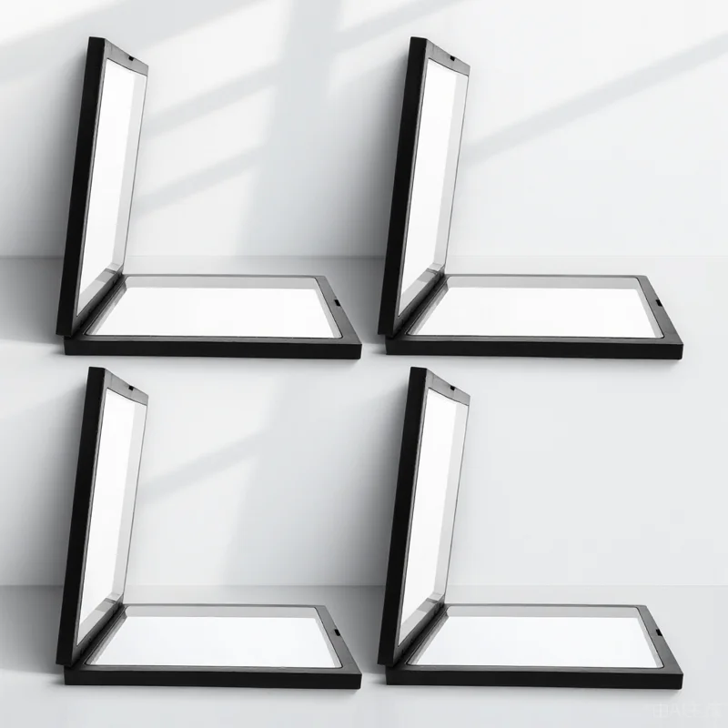 

4Pcs 3D Effect Floating Jewelry Display Frame Ring Storage Case Transparent Desktop Display Stand Pe Film Organizer