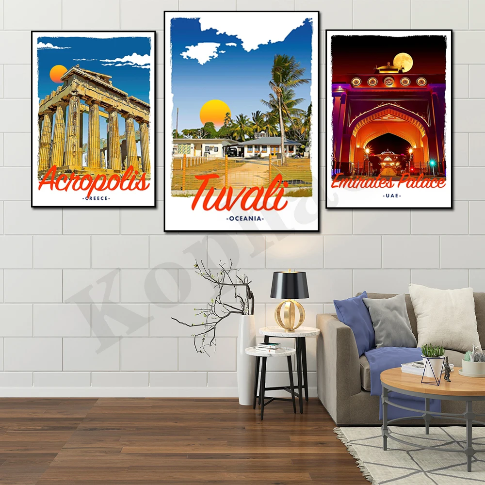 Glasgow Acropolis Zambuguilar Toivali Malmo Punta Cana Monaco. City Travel Scenery. Home Wall Decor Art Canvas Painting