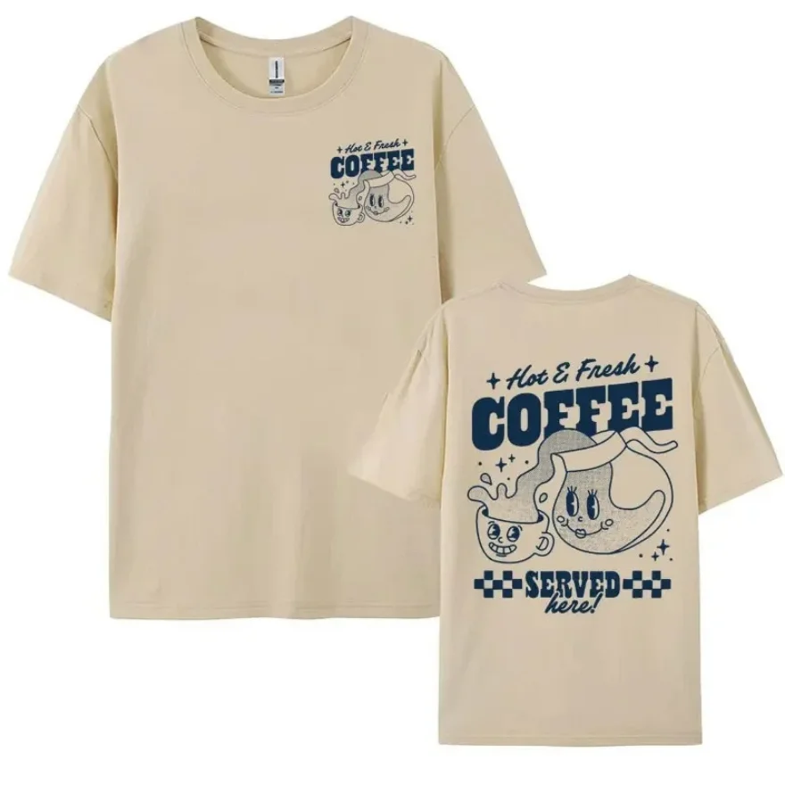 Streetwear Hot & Verse Koffie Grappige Meme Schattig T-Shirt Heren Dames Mode Cartoon Y 2K Tops T-Shirt Zomer 100% Katoen T-Shirt