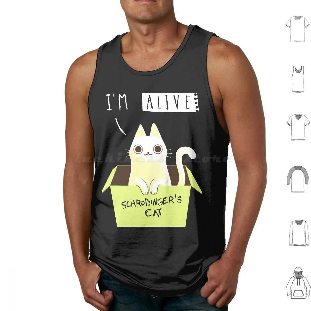 Double Schrdingers Cat Dead And Alive - Funny Cute Kitty - Quantum Physics Tank Tops Vest sans manches Schrodingers Cat Cat