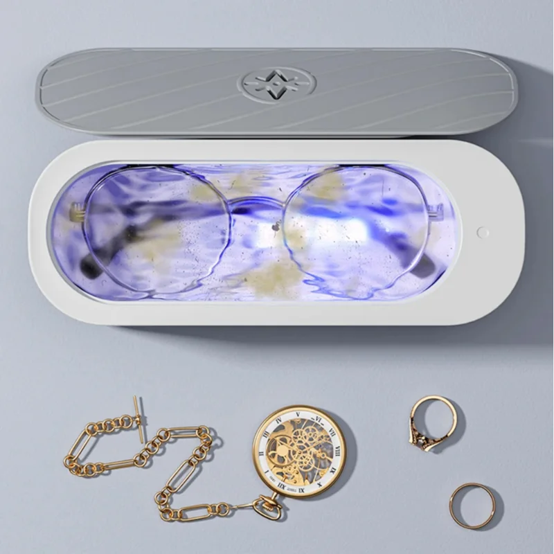 Máquina de Limpieza Ultrasónica, Modo Recargable por USB y Modo de Batería, Limpiador de Alta Frecuencia por Vibración para Joyas y Gafas