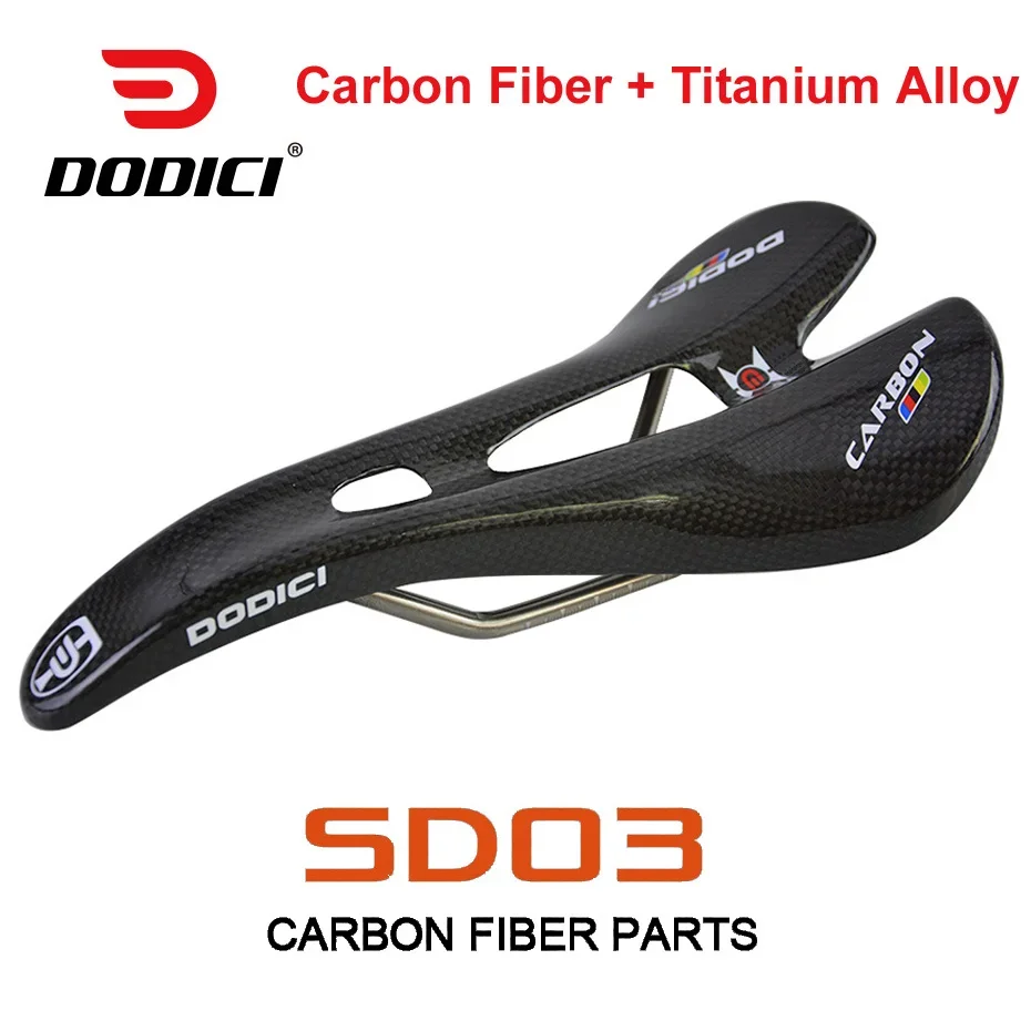 DODICI 148g Sella in Lega di Carbonio Titanio Ultraleggero Bici da Strada MTB Sedile per Bicicletta da Ciclismo 3K Gloss