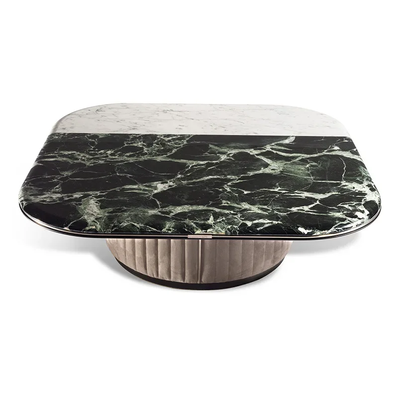 

Marble, coffee table, round, size combination, pattern, two color.