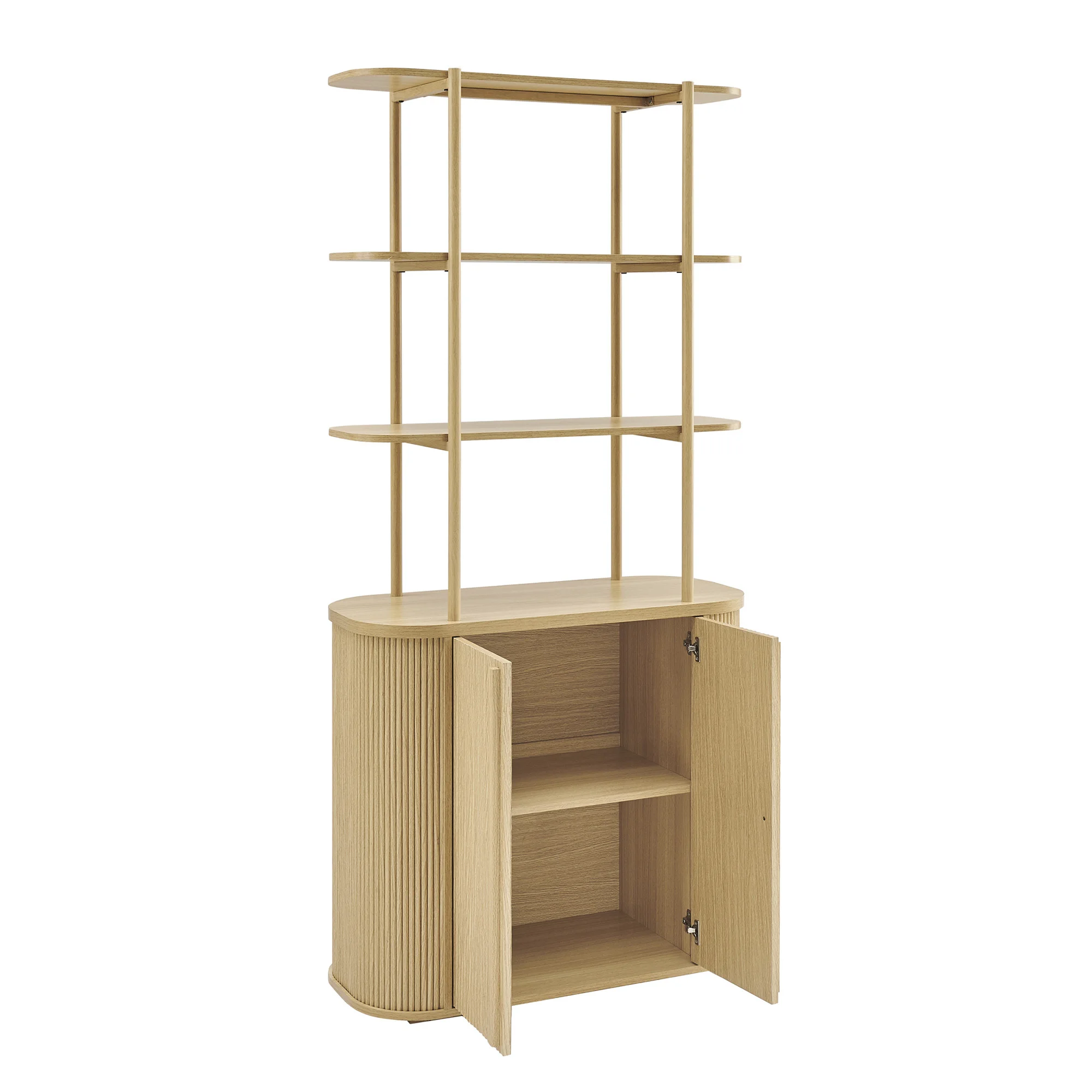 ！@Combohome Modern Wooden Door Bookcase Standard Bookshelf Display for Living Room Furniture Decoration