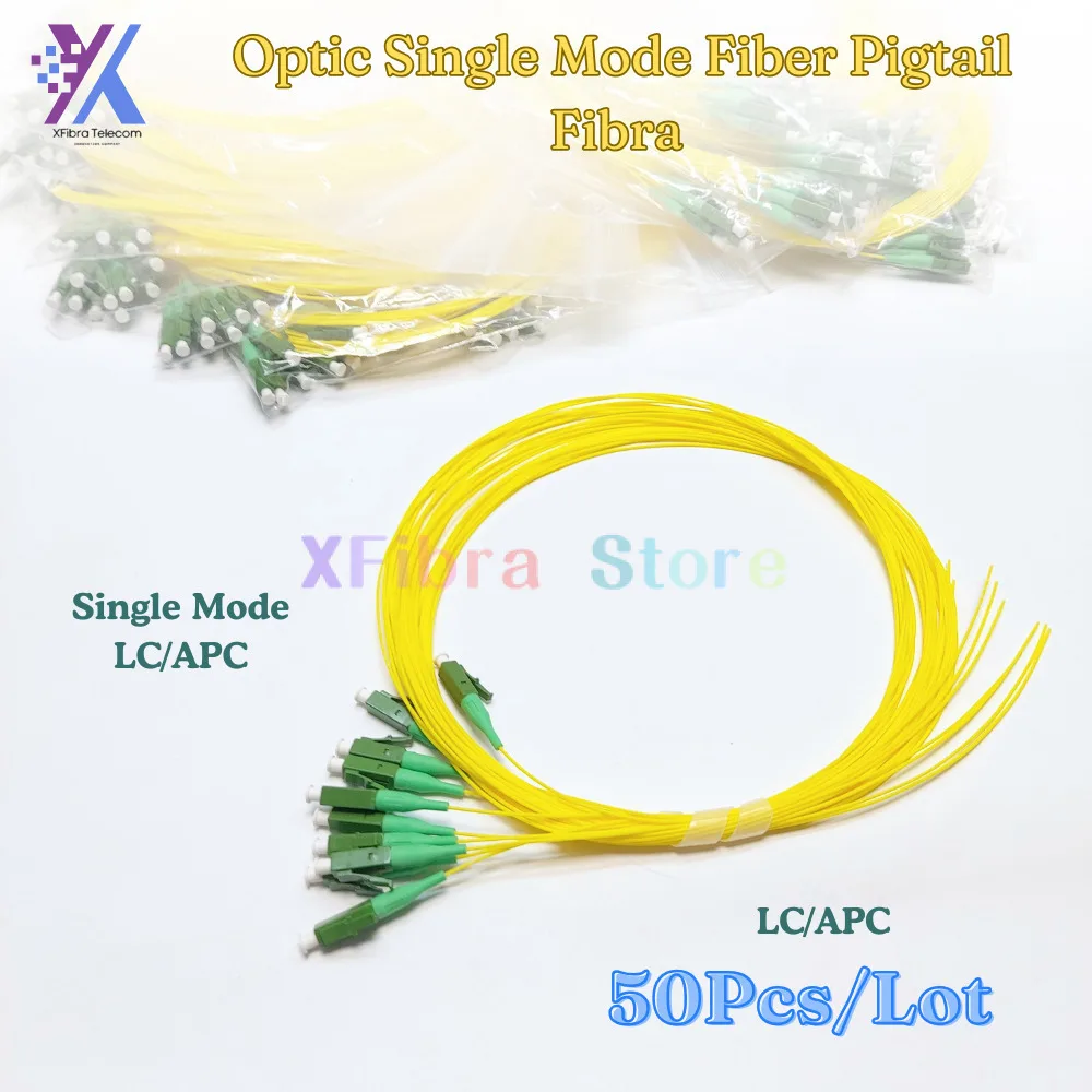 1.5M 50PCS/LOT Simplex LC/UPC 9/125 Single Mode Fiber Optic Pigtail, 0.9 Mm PVC Outer Jacket