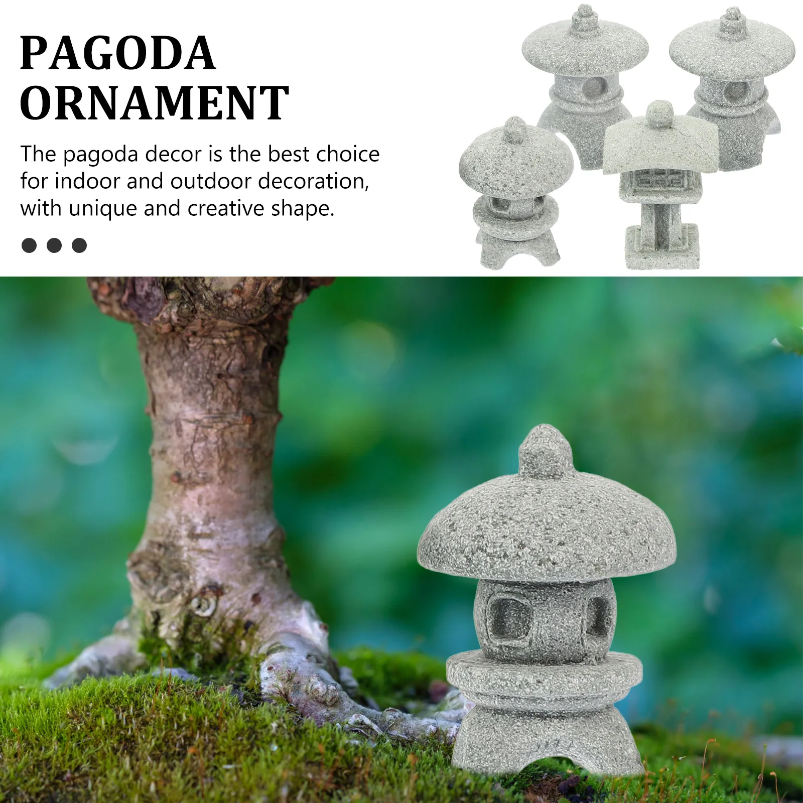 

4 Pcs Stone Statues Miniature Miniature Pagoda Statue Pagoda Decor Zen Garden naments Sandstone Accessories