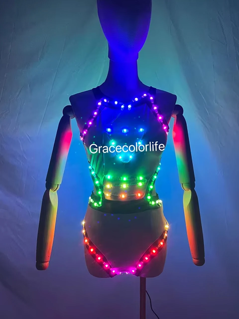 

LED Clothes Luminous Costume Ladies Set luminous Shorts LED Costume Party Suits