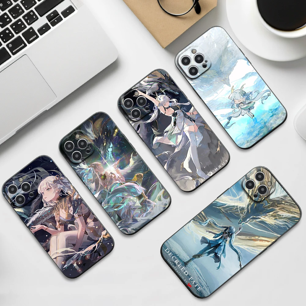 Game Wuthering Waves Jinhsi Phone Case For iPhone 16 11 12 13 14 15 Pro Max Plus Black Soft Shell