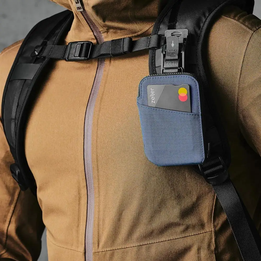 AlpaKA Australia Zip Card Pouch 20D محفظة صغيرة من المواد الاصطناعية بلون نقي للشباب مع سحاب للإغلاق