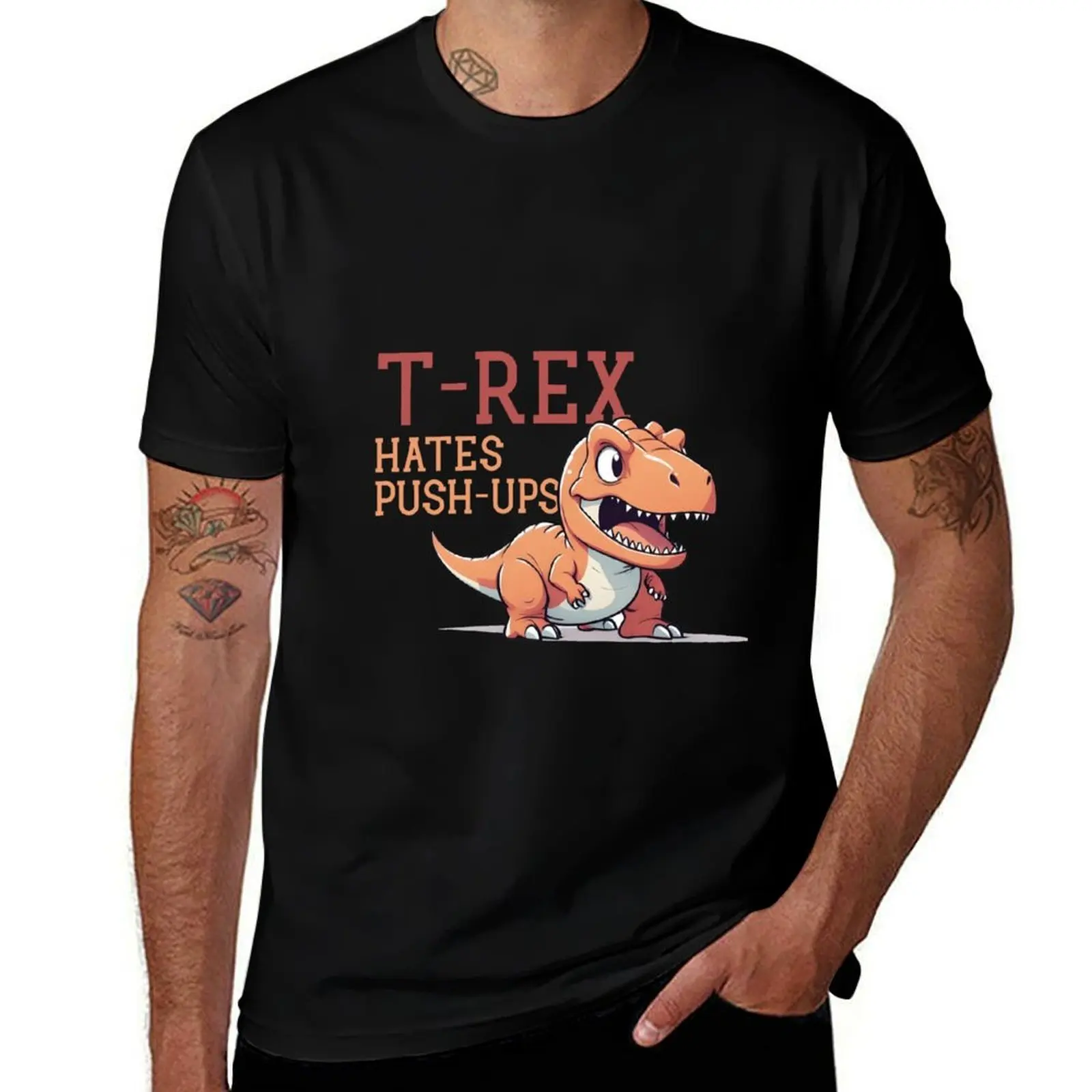 

T-REX HATES PUSH-UPS T-Shirt sublime vintage clothes customizeds for a boy clothes for men