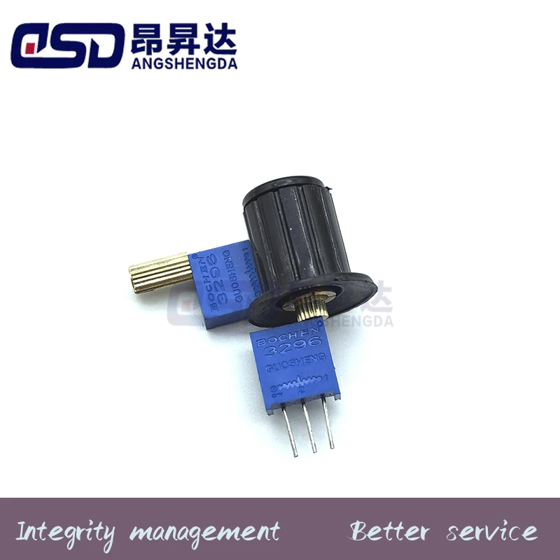 2PCS 3296W Handle Potentiometer +black knob ResistanceOhm Trimpot Trimmer 1K 2K 5K 10K 20K 50K 100K 200K 500K 1M ohm 100r 200r