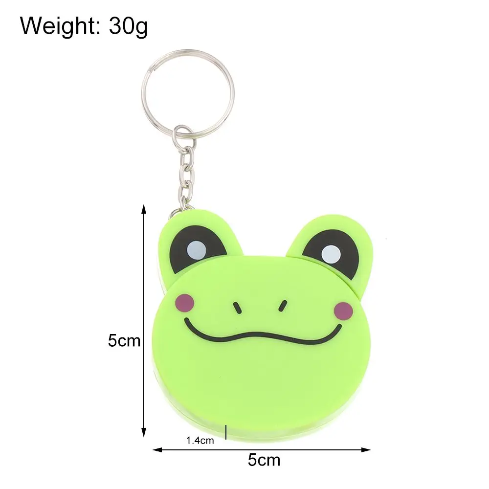 1 Meter Long Cartoon Animal Tiger Panda Frog Piggy Tape Measure Automatic Stretch Ruler Sewing Measure Ruler Keychain