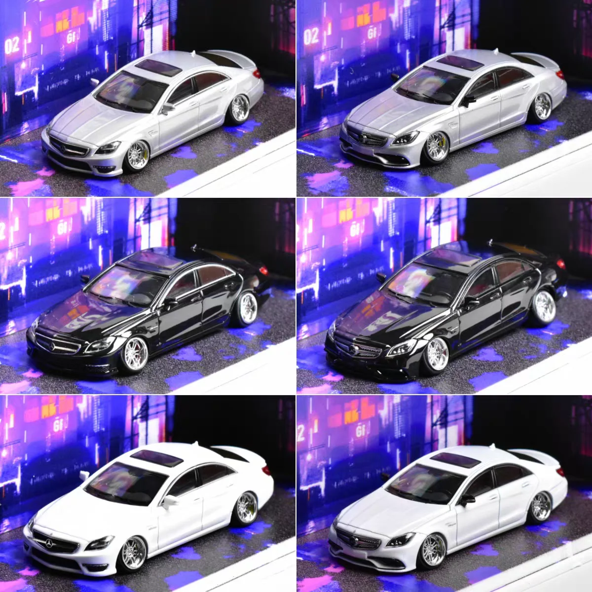 

Diecast MJ 1:64 Scale Benz AMG Cls63 Devil's Eye North Exhibition Modified Low Prone Alloy Car Model Collectible Toy Gift