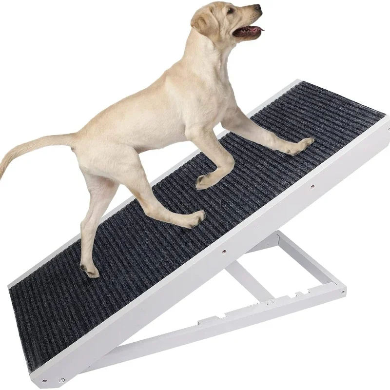 Folding Dog Ramp for Small/Medium/Large Dog and Cat Adjustable Pet Ramp with 4 Heights Portable Anti-Slip Ramp