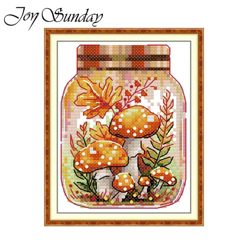 

Fall in A Jar Count and Stamping Cross Stitch Kit Handwork Cross Stitch DMC 16CT 14CT11CT Aida Canva Embroidery Kit Joy Sunday