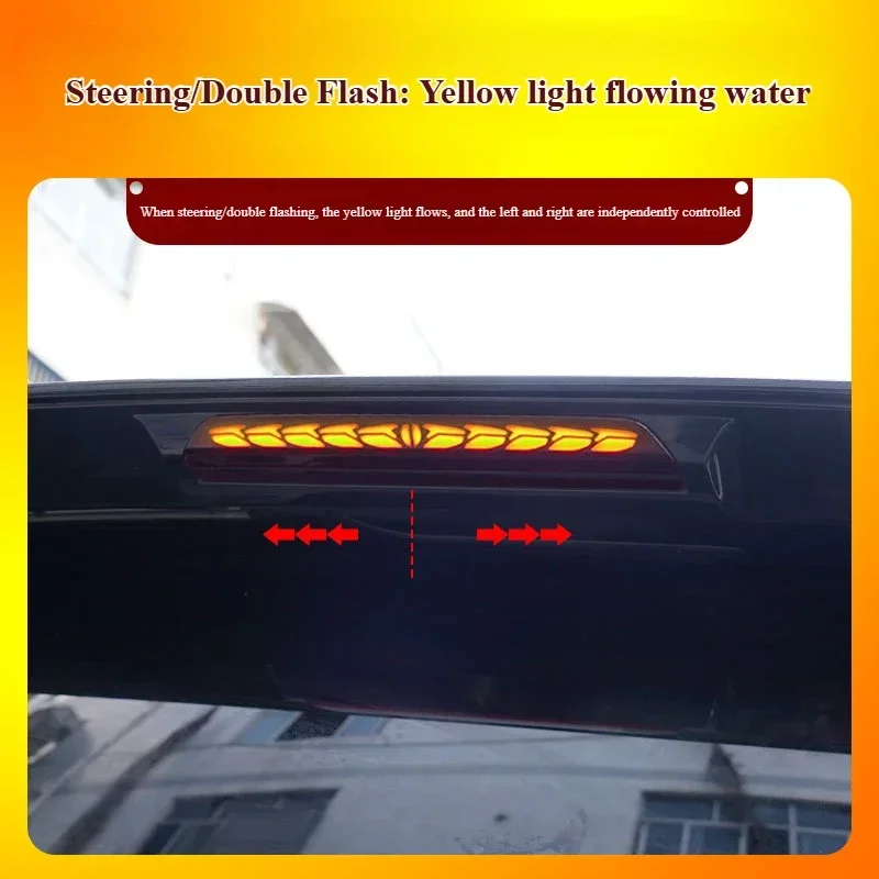 For 40 series Elfa Wilfa high brake lights, running water lights, rear windshield warning lights, dragon scale modification