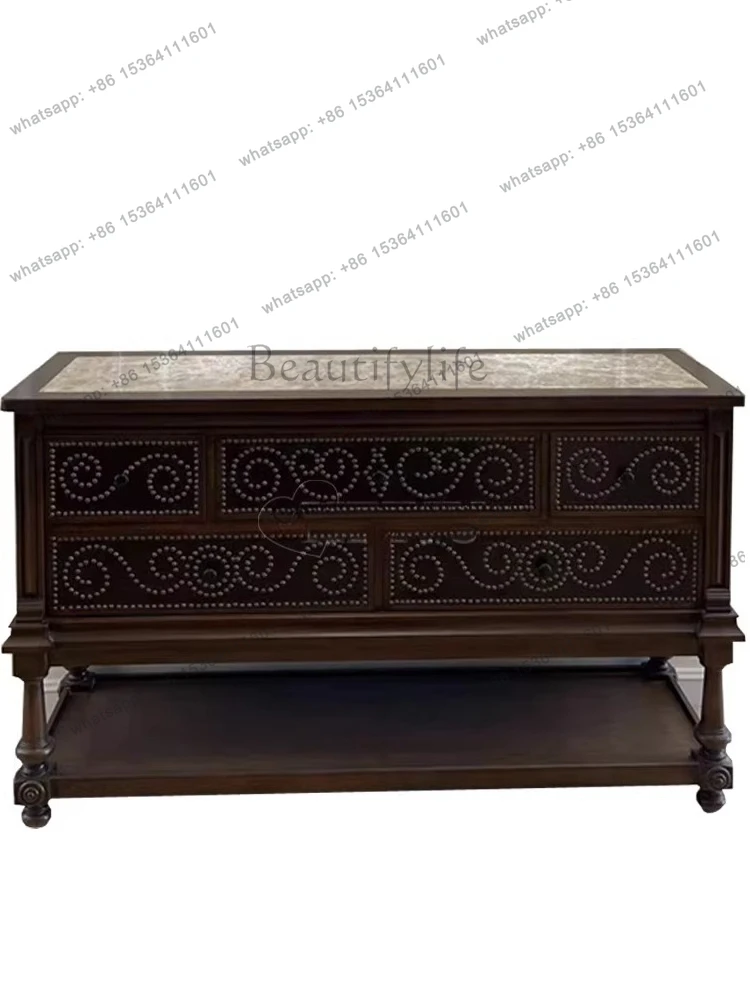 

Американский ретро-столик из массива дерева для прихожей, декоративный настенный шкаф для гостиной, возможность индивидуального заказа