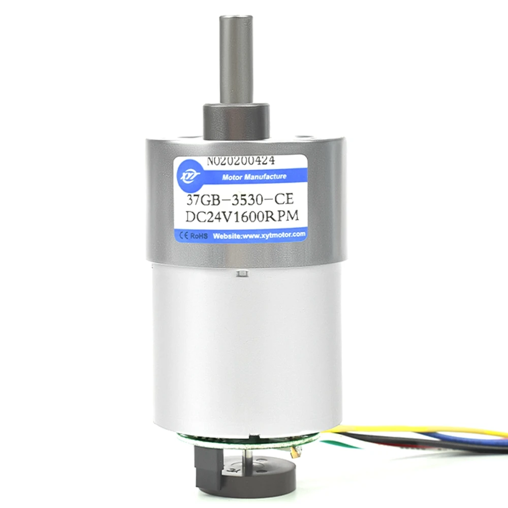 

JGB37-3530 DC Gear Motor With 16PPR Magnetic Hall Encoder 37MM Diameter 12V24V 12-1600RPM PWM-XH2.54 Plug Parts