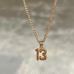 1pc Fashion Hip-hop Number 13 Pendant Necklace, Daily Street Style Party Jewelry, Creative Birthday GiftAnniversary Party Gifts,