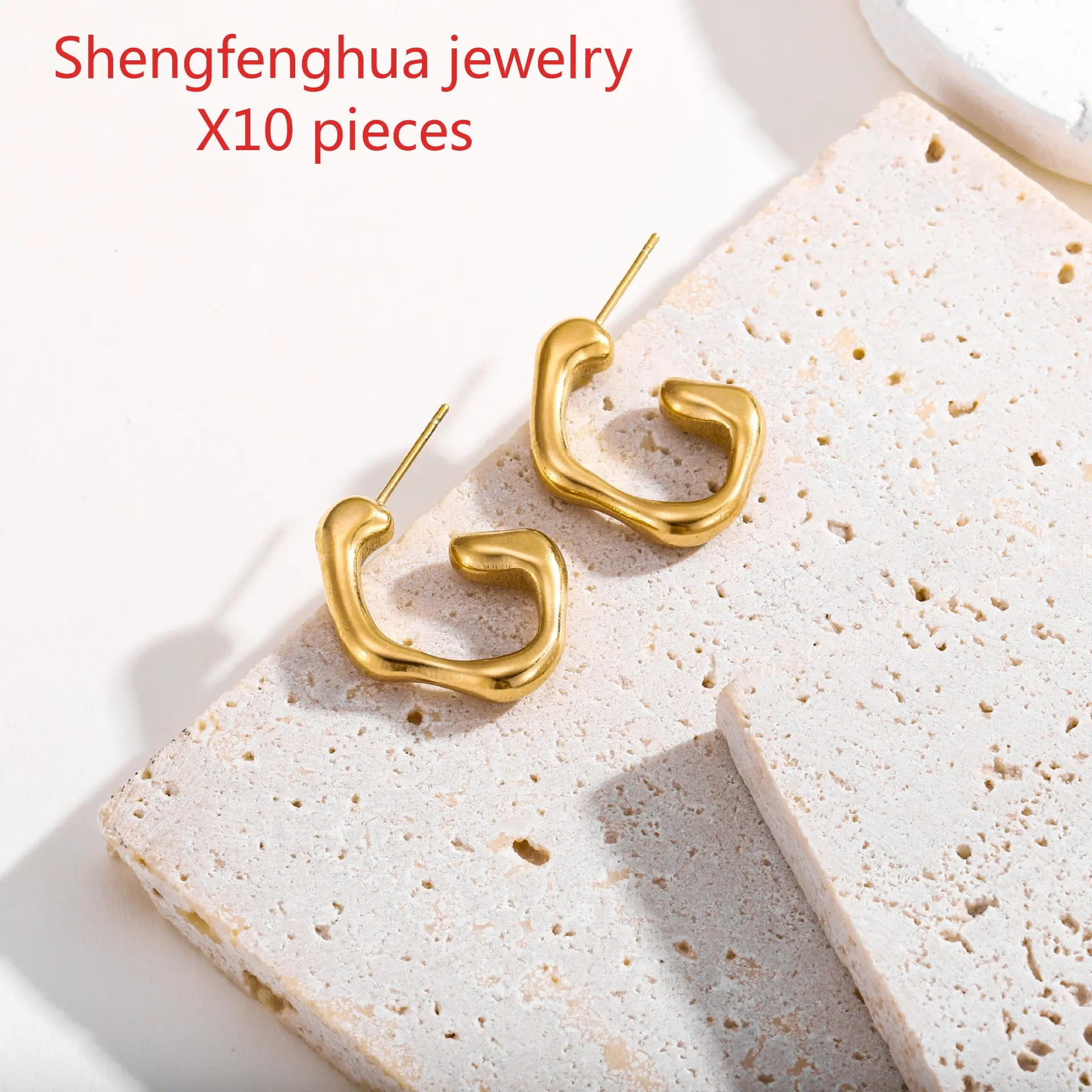 

for 10 pieces of minimalist titanium steel earrings for women's fashion accessories