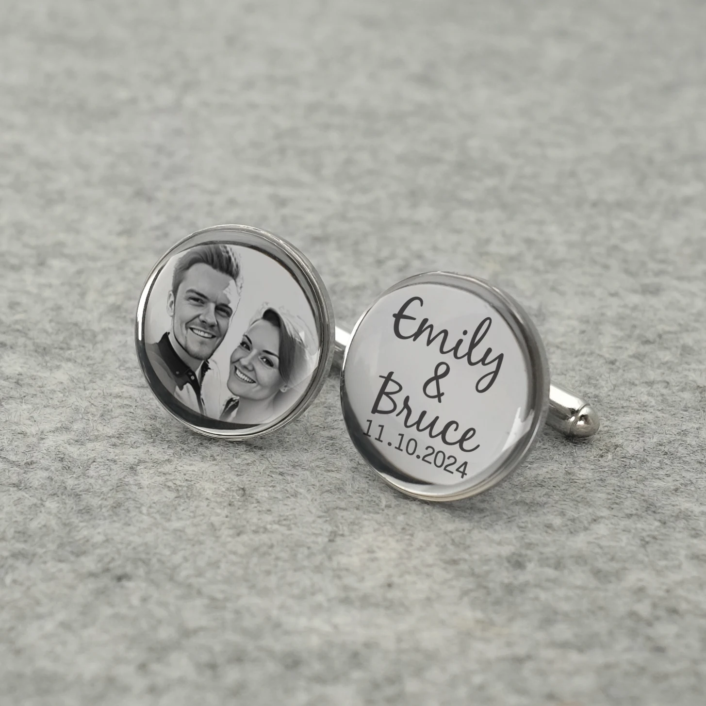 

Personalized Photo Cufflinks Shirt Cufflinks Custom Portrait Cuff Links Picture Memorial Gift for dad Husband Wedding Favors