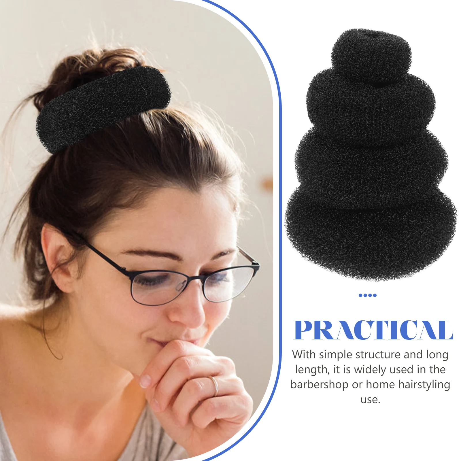 

8pcs Premium Nylon Hair Bun Maker Reusable Wear-Resistant Portable Styling Tool for Women Small Compact Buns Gymnastics Yoga