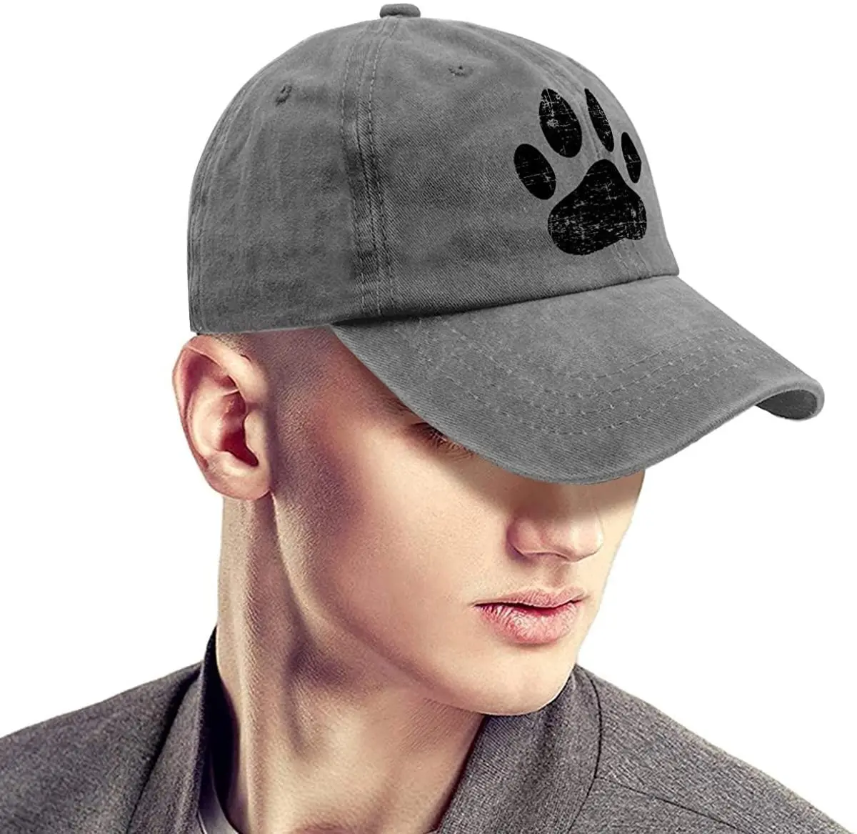 Casquette de camionneur en coton imprimé patte de chien pour hommes et femmes, casquettes de baseball réglables, chapeaux de voyage décontractés