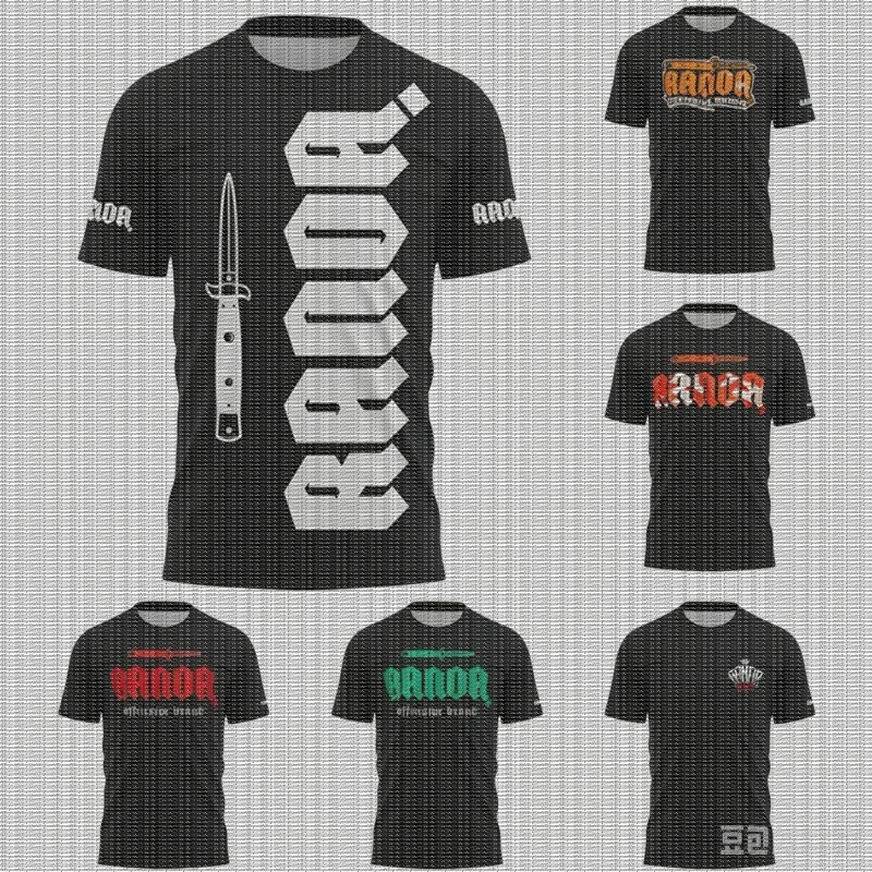 

2025 Boxing RANDA Training Clothes Men's and Women's 3D Summer Breathable Round Neck Short Sleeve Casual T-shirt