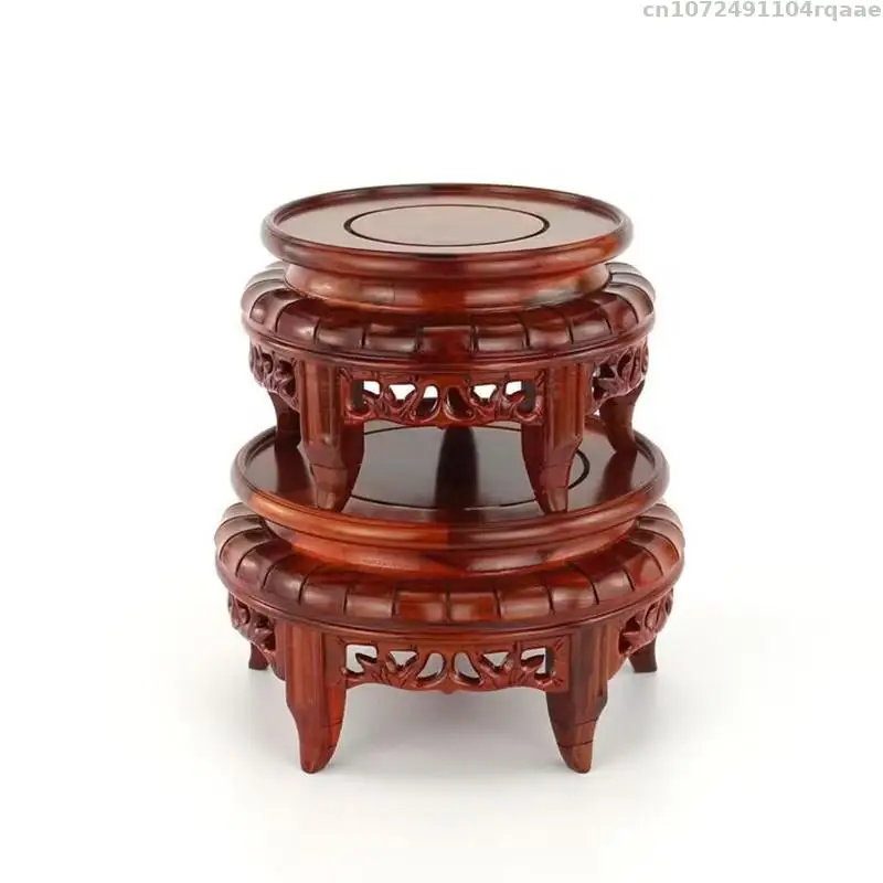 

Red Ebony Table Shapes Base Vase Buddha Incense Wooden Pedestal Crafts Tea Sets Display Stand Bonsai Plant Decorative Shelves