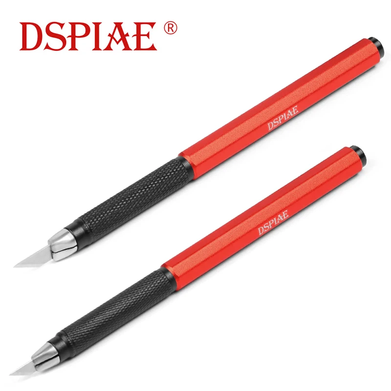 DSPIAE AT-DK01/AT-DK02 Hobby Knife Set Aluminum Alloy Carving Pen Knife with DK-B01/DK-B02 Broad/Narrow Blades Model Making Tool