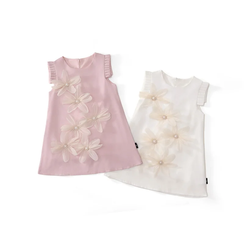

Girls' Sweet Style High-End Elegant Floral Sleeveless Princess Dress2025Summer Loose Thin