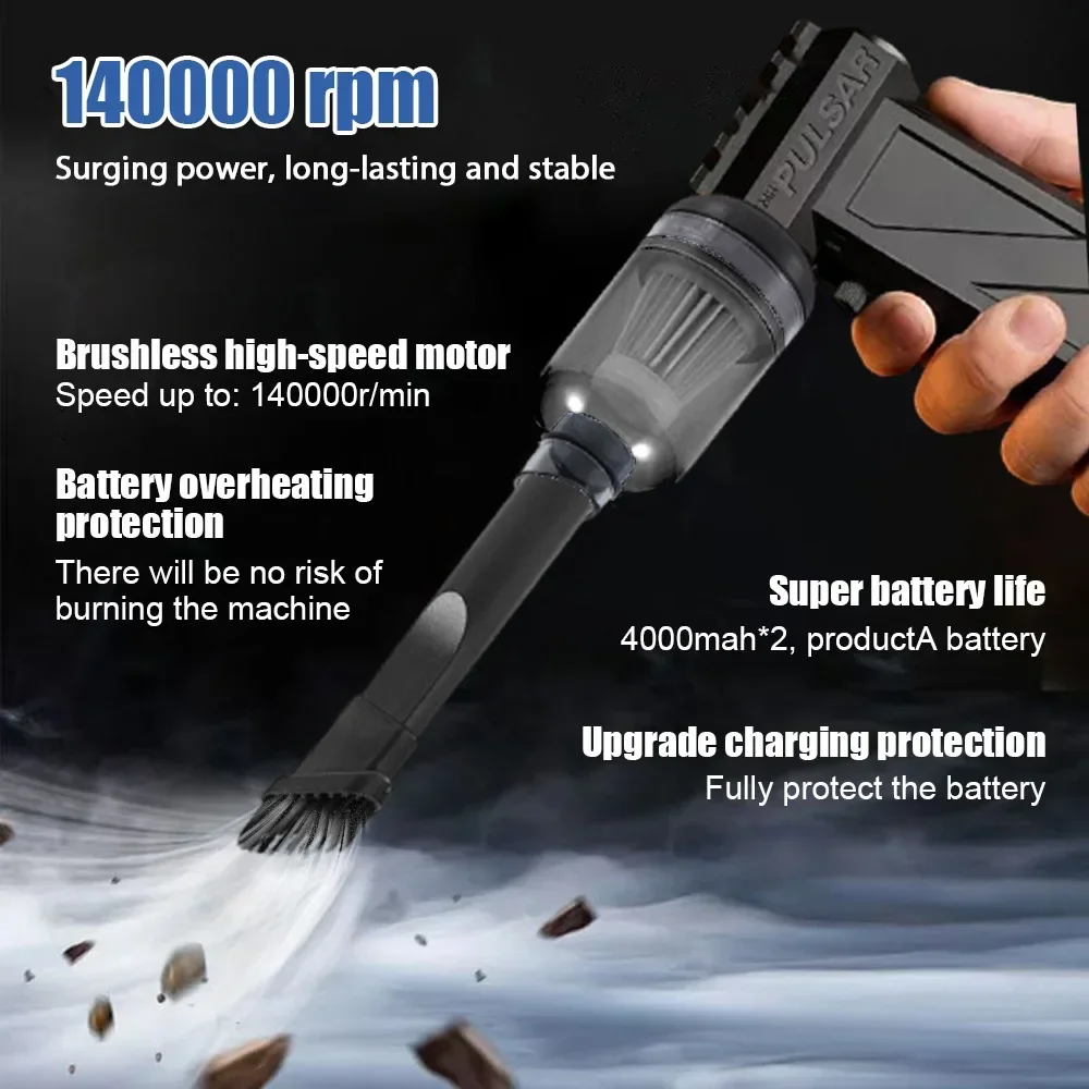 X3Pro Ventilatore d'aria 140000 giri/min Turbo Jet Fan Potente polvere del computer che soffia Strumenti di pulizia Tipo-C Ricarica Asciugatrice portatile portatile