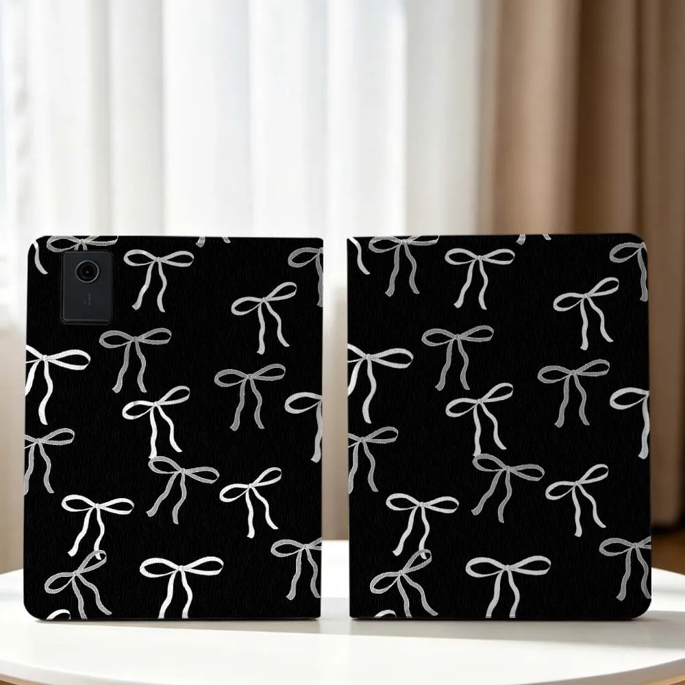 Black And White Bow For Lenovo Xiaoxin Pad Pro Tab P12 P11 11 13 11.2 inch K11 Plus Pen Tray Tablet Case Soft