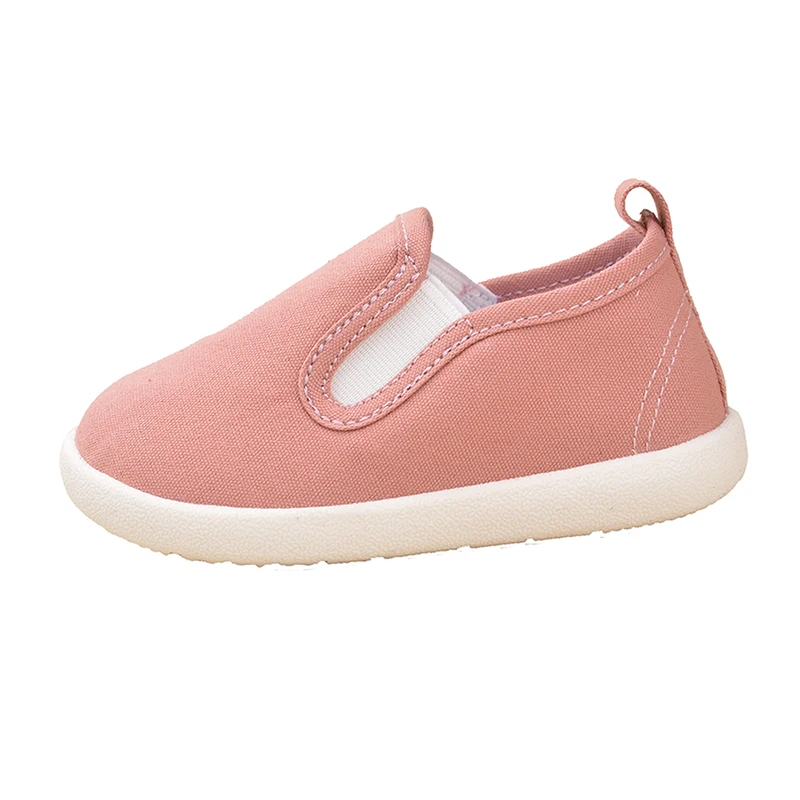 Spring Little Kids Lovely Slip-on Lightweight Soft Canvas Sneakers Toddlers Casual Daily First Walking Shoes EK9S111