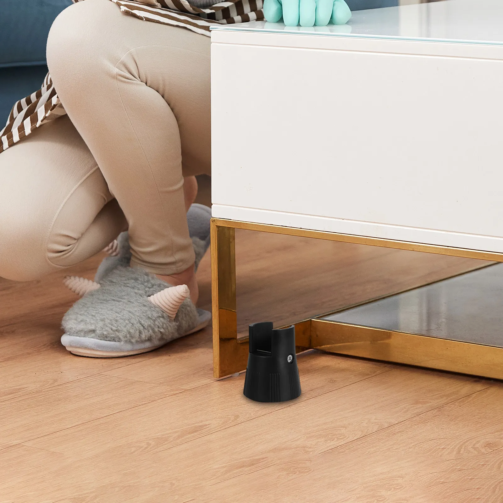2Pcs Furniture Risers Anti-Slip Adjustable Heightening Pads for Bed Table Chair Sofa Coffee Table Furniture Levelers Floor