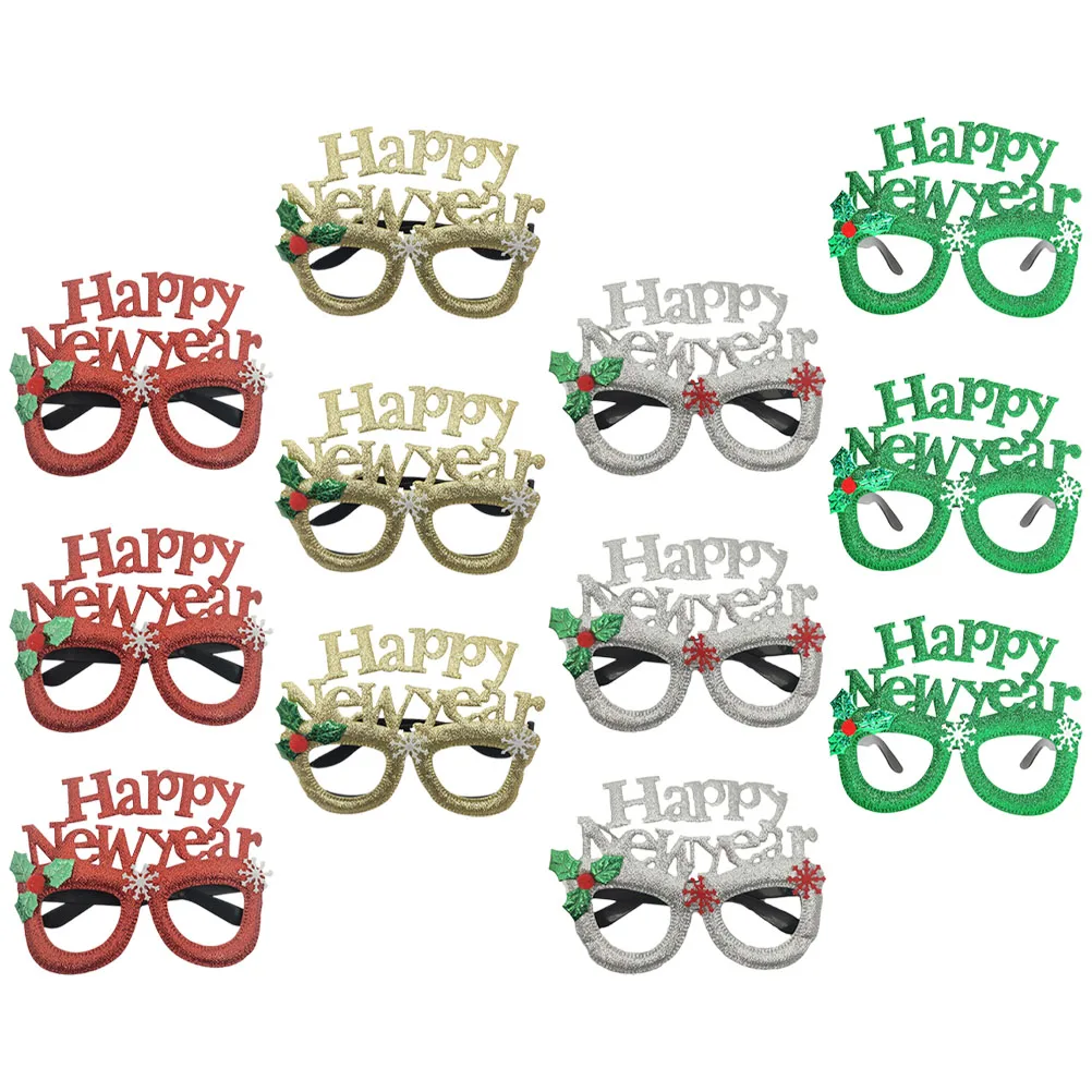 

12 Pcs Party Glasses Decor New Year Style Eyeglasses Frame Props Plastic Unique Fashion Photo Prop nament