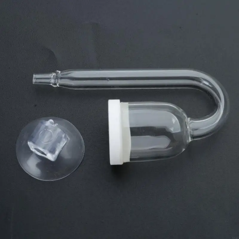 N84C Glass CO2 Diffuser for Aquarium Planted for Tank Transparent for Nano Size Easy to Install with Suction Cup for Tank Ato